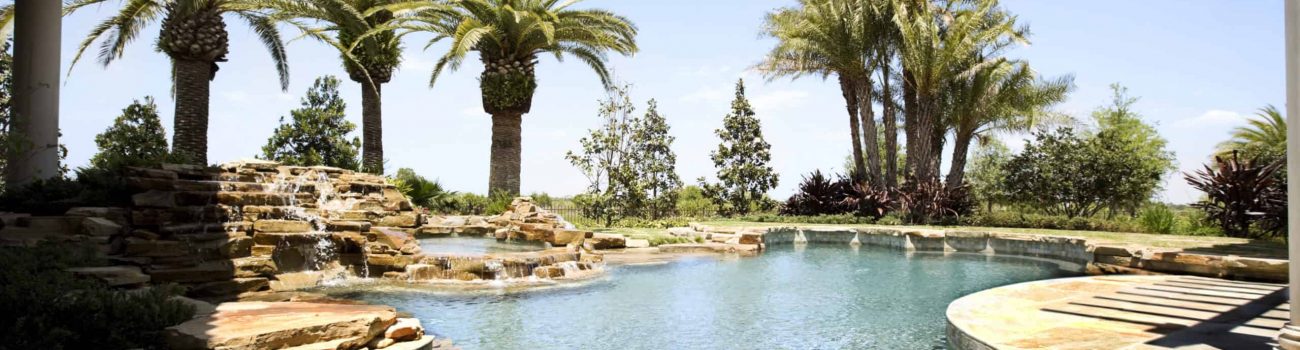 Rockscape pool and patio Rock scape pool and patio