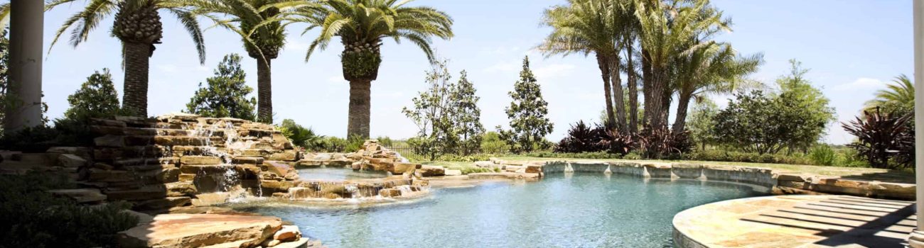 Rock scape pool and patio